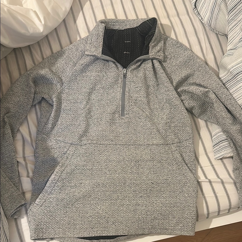 womens Lulemon Gray Quarter-Zip Sweater